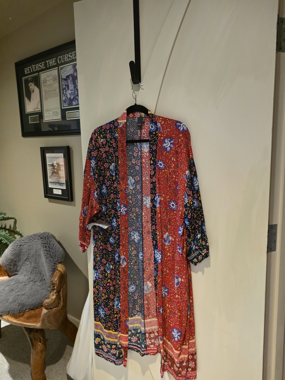 Shannpn Passero Floral Patchwork Kimono - Red, Navy & Yellow
